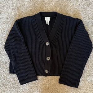 Black Ribbed Chunky Sweater